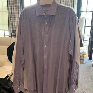 Jack Stone. XL Men's Purple Check Dress Shirt